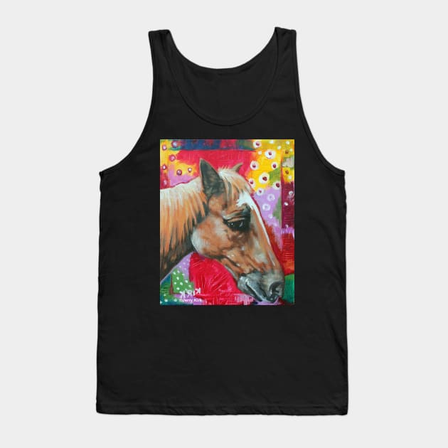 'PORTRAIT OF A HORSE (WITH AN ABSTRACT BACKGROUND)' Tank Top by jerrykirk